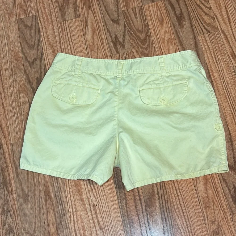 Moda Butter Yellow Cotton Shorts, midi, 10